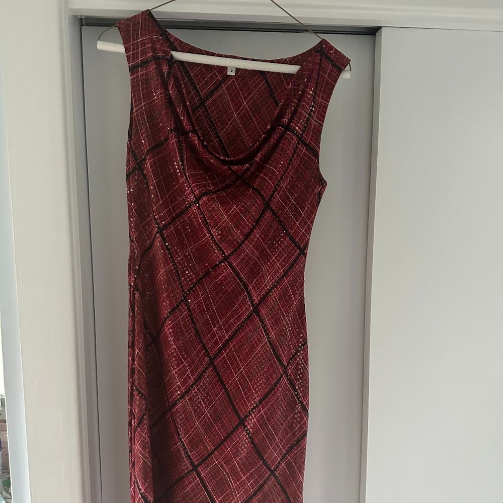 Red & Black Sequin Dress